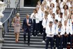 Den Haag 13 augustus 2024
Alle medaillewinnaars bij de olympische spelen op bezoek bij Koning Willem Alexander en Koningin Maxima op huis ten Bosch . oa aanwezig Femke Bol Sifan hassan Harrie Lavreysen Sharon v Rouwendaal Worthy de Jong Marit Bouwmeester Roy v d Berg de Hockey heren de hockey dames en alle roeiers.