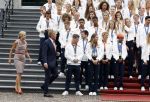 Den Haag 13 augustus 2024
Alle medaillewinnaars bij de olympische spelen op bezoek bij Koning Willem Alexander en Koningin Maxima op huis ten Bosch . oa aanwezig Femke Bol Sifan hassan Harrie Lavreysen Sharon v Rouwendaal Worthy de Jong Marit Bouwmeester Roy v d Berg de Hockey heren de hockey dames en alle roeiers.