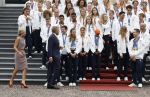 Den Haag 13 augustus 2024
Alle medaillewinnaars bij de olympische spelen op bezoek bij Koning Willem Alexander en Koningin Maxima op huis ten Bosch . oa aanwezig Femke Bol Sifan hassan Harrie Lavreysen Sharon v Rouwendaal Worthy de Jong Marit Bouwmeester Roy v d Berg de Hockey heren de hockey dames en alle roeiers.