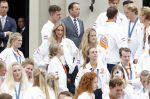 Den Haag 13 augustus 2024
Alle medaillewinnaars bij de olympische spelen op bezoek bij Koning Willem Alexander en Koningin Maxima op huis ten Bosch . oa aanwezig Femke Bol Sifan hassan Harrie Lavreysen Sharon v Rouwendaal Worthy de Jong Marit Bouwmeester Roy v d Berg de Hockey heren de hockey dames en alle roeiers.