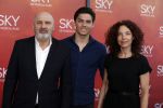 Amsterdam  3 april 2016
Premiere musical Sky in het Amsterdam theater.
Paula v Oest met zoon en man