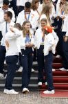 Den Haag 13 augustus 2024
Alle medaillewinnaars bij de olympische spelen op bezoek bij Koning Willem Alexander en Koningin Maxima op huis ten Bosch . oa aanwezig Femke Bol Sifan hassan Harrie Lavreysen Sharon v Rouwendaal Worthy de Jong Marit Bouwmeester Roy v d Berg de Hockey heren de hockey dames en alle roeiers.