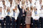 Den Haag 13 augustus 2024
Alle medaillewinnaars bij de olympische spelen op bezoek bij Koning Willem Alexander en Koningin Maxima op huis ten Bosch . oa aanwezig Femke Bol Sifan hassan Harrie Lavreysen Sharon v Rouwendaal Worthy de Jong Marit Bouwmeester Roy v d Berg de Hockey heren de hockey dames en alle roeiers.