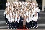 Den Haag 13 augustus 2024
Alle medaillewinnaars bij de olympische spelen op bezoek bij Koning Willem Alexander en Koningin Maxima op huis ten Bosch . oa aanwezig Femke Bol Sifan hassan Harrie Lavreysen Sharon v Rouwendaal Worthy de Jong Marit Bouwmeester Roy v d Berg de Hockey heren de hockey dames en alle roeiers.