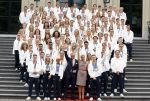 Den Haag 13 augustus 2024
Alle medaillewinnaars bij de olympische spelen op bezoek bij Koning Willem Alexander en Koningin Maxima op huis ten Bosch . oa aanwezig Femke Bol Sifan hassan Harrie Lavreysen Sharon v Rouwendaal Worthy de Jong Marit Bouwmeester Roy v d Berg de Hockey heren de hockey dames en alle roeiers.