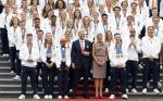Den Haag 13 augustus 2024
Alle medaillewinnaars bij de olympische spelen op bezoek bij Koning Willem Alexander en Koningin Maxima op huis ten Bosch . oa aanwezig Femke Bol Sifan hassan Harrie Lavreysen Sharon v Rouwendaal Worthy de Jong Marit Bouwmeester Roy v d Berg de Hockey heren de hockey dames en alle roeiers.