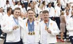 Den Haag 13 augustus 2024
Alle medaillewinnaars bij de olympische spelen op bezoek bij Koning Willem Alexander en Koningin Maxima op huis ten Bosch . oa aanwezig Femke Bol Sifan hassan Harrie Lavreysen Sharon v Rouwendaal Worthy de Jong Marit Bouwmeester Roy v d Berg de Hockey heren de hockey dames en alle roeiers. Roy v d Berg Jeffrey Hoogland en Harrie Lavreysen