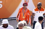 Scheveningen 12 augustus 2024
Aankomst olympische sporters in scheveningen . Humberto Tan presenteert het programma. Sifan Hassan