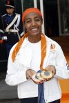 Den Haag 13 augustus 2024
De Olympische sporters die een medaille gehaald hebben worden ontvangen door premier Dick Schoof . Sifan hassan
