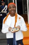 Den Haag 13 augustus 2024
De Olympische sporters die een medaille gehaald hebben worden ontvangen door premier Dick Schoof . Sifan hassan