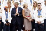 Den Haag 13 augustus 2024
Alle medaillewinnaars bij de olympische spelen op bezoek bij Koning Willem Alexander en Koningin Maxima op huis ten Bosch . oa aanwezig Femke Bol Sifan hassan Harrie Lavreysen Sharon v Rouwendaal Worthy de Jong Marit Bouwmeester Roy v d Berg de Hockey heren de hockey dames en alle roeiers.