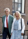 Amsterdam 7 augustus 2025
Herdenkingsdienst Derk Sauer in de westerkerk . Boudewijn Poelman met partner