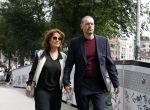 Amsterdam 7 augustus 2025
Herdenkingsdienst Derk Sauer in de westerkerk . Dione de Graaff met partner Nando Boers