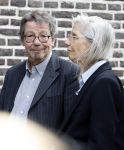 Amsterdam 7 augustus 2025
Herdenkingsdienst Derk Sauer in de westerkerk .  Frans Lomans met partner