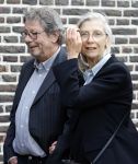 Amsterdam 7 augustus 2025
Herdenkingsdienst Derk Sauer in de westerkerk .  Frans Lomans met partner