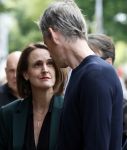 Amsterdam 7 augustus 2025
Herdenkingsdienst Derk Sauer in de westerkerk . Janine Abbring met partner Jeroen Wollaars