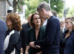 Amsterdam 7 augustus 2025
Herdenkingsdienst Derk Sauer in de westerkerk . Janine Abbring met partner Jeroen Wollaars