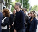 Amsterdam 7 augustus 2025
Herdenkingsdienst Derk Sauer in de westerkerk . Janine Abbring met partner Jeroen Wollaars