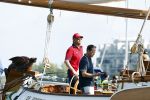 Amsterdam 20 augustus 2025
Koning Willem Alexander Prinses Mabel en (prinses Luana ) Gravin Luana op de groene Draeck tijdens de eerste dag van Sail Amsterdam . Er vaart ongelofelijk veel beveiliging Politie in boten op jet skis en een speciaal beveiligingsteam van de Marechaussee BSB ( Brigade Speciale Beveiligingsopdrachten ) mee met de groene Draeck