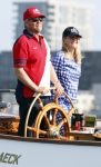 Amsterdam 20 augustus 2025
Koning Willem Alexander Prinses Mabel en (prinses Luana ) Gravin Luana op de groene Draeck tijdens de eerste dag van Sail Amsterdam . Er vaart ongelofelijk veel beveiliging Politie in boten op jet skis en een speciaal beveiligingsteam van de Marechaussee BSB ( Brigade Speciale Beveiligingsopdrachten ) mee met de groene Draeck
