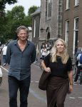Amsterdam 7 augustus 2025
Herdenkingsdienst Derk Sauer in de westerkerk . Lilian Marijnissen met partner Joeri Jansen