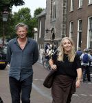 Amsterdam 7 augustus 2025
Herdenkingsdienst Derk Sauer in de westerkerk . Lilian Marijnissen met partner Joeri Jansen