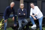 Hilversum 3 augustus 2025
Rene Oosterman Olav Mol en Alexander Stevens bij Grand Prix radio op het mediapark