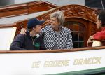 Amsterdam 22 augustus 2025
Prins Constantijn Prins Laurentien Prinses Eloise en Prins Claus Cazimir op de groene Draeck tijdens Sail Amsterdam 2025.