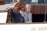 Amsterdam 22 augustus 2025
Prins Constantijn Prins Laurentien Prinses Eloise en Prins Claus Cazimir op de groene Draeck tijdens Sail Amsterdam 2025.