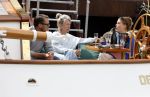 Amsterdam 22 augustus 2025
Prins Constantijn Prins Laurentien Prinses Eloise en Prins Claus Cazimir op de groene Draeck tijdens Sail Amsterdam 2025.