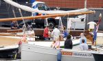 Amsterdam 22 augustus 2025
Prins Constantijn Prins Laurentien Prinses Eloise en Prins Claus Cazimir op de groene Draeck tijdens Sail Amsterdam 2025.