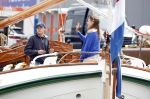 Amsterdam 22 augustus 2025
Prins Constantijn Prins Laurentien Prinses Eloise en Prins Claus Cazimir op de groene Draeck tijdens Sail Amsterdam 2025.