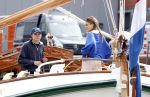Amsterdam 22 augustus 2025
Prins Constantijn Prins Laurentien Prinses Eloise en Prins Claus Cazimir op de groene Draeck tijdens Sail Amsterdam 2025.