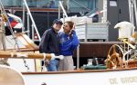 Amsterdam 22 augustus 2025
Prins Constantijn Prins Laurentien Prinses Eloise en Prins Claus Cazimir op de groene Draeck tijdens Sail Amsterdam 2025.