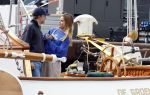 Amsterdam 22 augustus 2025
Prins Constantijn Prins Laurentien Prinses Eloise en Prins Claus Cazimir op de groene Draeck tijdens Sail Amsterdam 2025.