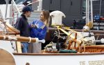 Amsterdam 22 augustus 2025
Prins Constantijn Prins Laurentien Prinses Eloise en Prins Claus Cazimir op de groene Draeck tijdens Sail Amsterdam 2025.
