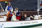 Amsterdam 21 augustus 2025
Prinses Beatrix op de groene Draeck tijdens de tweede dag van Sail . Aanwezig Prins Constantijn Prinses Laurentien Prinses Eloise en Prins Claus Cazimir