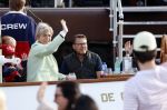 Amsterdam 21 augustus 2025
Prinses Beatrix op de groene Draeck tijdens de tweede dag van Sail . Aanwezig Prins Constantijn Prinses Laurentien Prinses Eloise en Prins Claus Cazimir