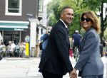 Amsterdam 7 augustus 2025
Herdenkingsdienst Derk Sauer in de westerkerk . Ruud Gullit met zijn vriendin Karin de Rooij