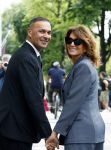 Amsterdam 7 augustus 2025
Herdenkingsdienst Derk Sauer in de westerkerk . Ruud Gullit met zijn vriendin Karin de Rooij