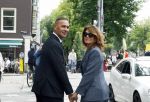 Amsterdam 7 augustus 2025
Herdenkingsdienst Derk Sauer in de westerkerk . Ruud Gullit met zijn vriendin Karin de Rooij