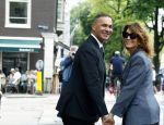 Amsterdam 7 augustus 2025
Herdenkingsdienst Derk Sauer in de westerkerk . Ruud Gullit met zijn vriendin Karin de Rooij