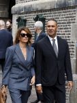 Amsterdam 7 augustus 2025
Herdenkingsdienst Derk Sauer in de westerkerk . Ruud Gullit met partner Karin de Rooij