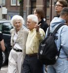 Amsterdam 7 augustus 2025
Herdenkingsdienst Derk Sauer in de westerkerk . Sonja Barend en haar man Abel Cahen