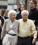 Amsterdam 7 augustus 2025
Herdenkingsdienst Derk Sauer in de westerkerk . Sonja Barend en haar man Abel Cahen