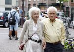 Amsterdam 7 augustus 2025
Herdenkingsdienst Derk Sauer in de westerkerk . Sonja Barend en haar man Abel Cahen