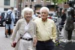 Amsterdam 7 augustus 2025
Herdenkingsdienst Derk Sauer in de westerkerk . Sonja Barend en haar man Abel Cahen