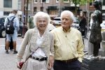 Amsterdam 7 augustus 2025
Herdenkingsdienst Derk Sauer in de westerkerk . Sonja Barend en haar man Abel Cahen