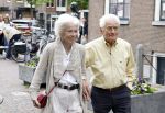 Amsterdam 7 augustus 2025
Herdenkingsdienst Derk Sauer in de westerkerk . Sonja Barend en haar man Abel Cahen