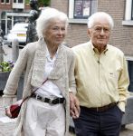 Amsterdam 7 augustus 2025
Herdenkingsdienst Derk Sauer in de westerkerk . Sonja Barend en haar man Abel Cahen